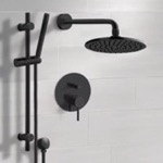 Remer SFR84 Matte Black Rain Shower System with Handheld, Rain Shower Head, Shower Faucet Set